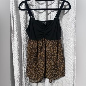Torrid Leopard and Black Babydoll Cami Size 0X